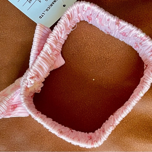 BNWT! Unbranded Sample,🦄🌸 printed, yummy rib infant/toddler headband self bow - Picture 9 of 9